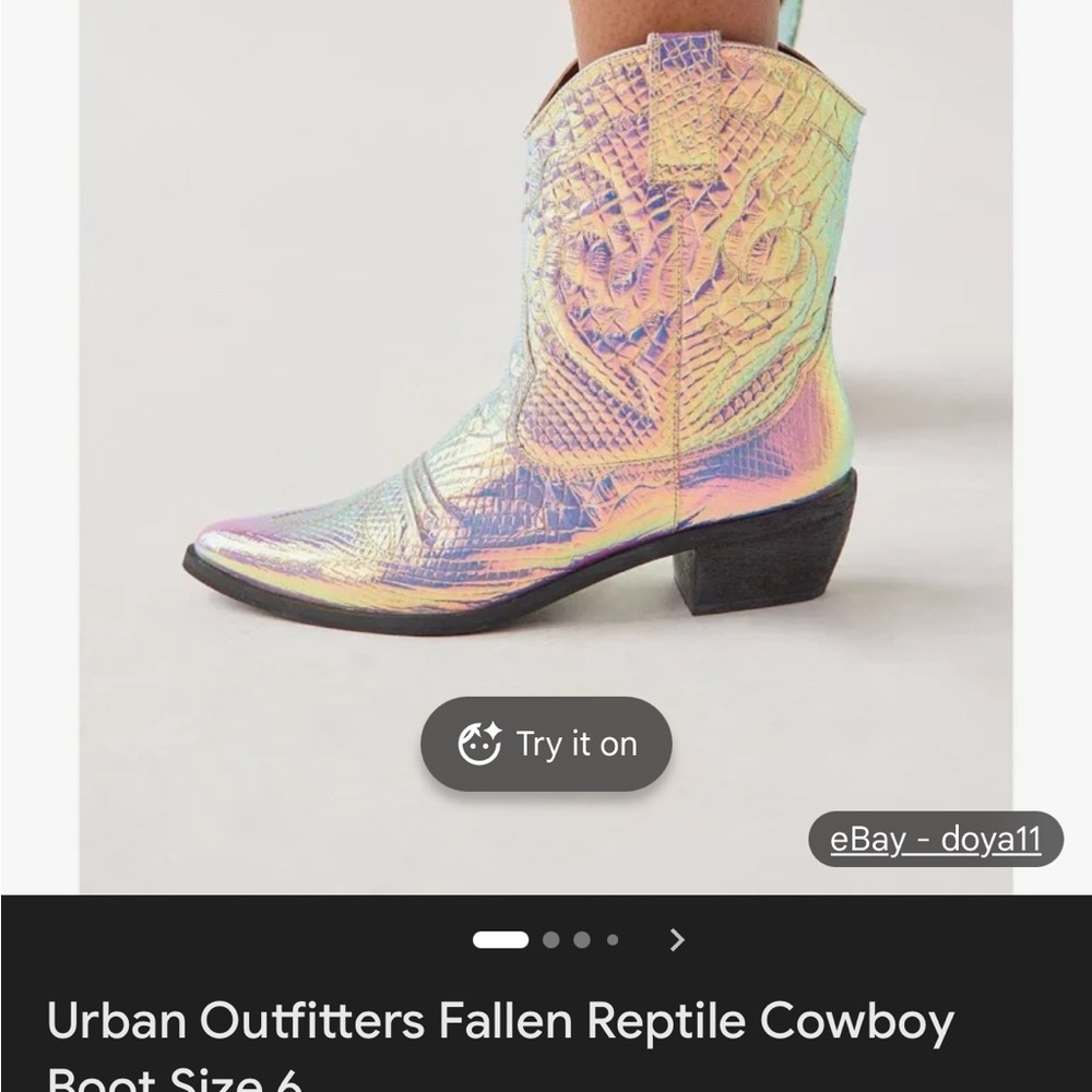 ISO!!! Urban Outfitters Fallen Reptile Iridescent Boots - Picture 2 of 4